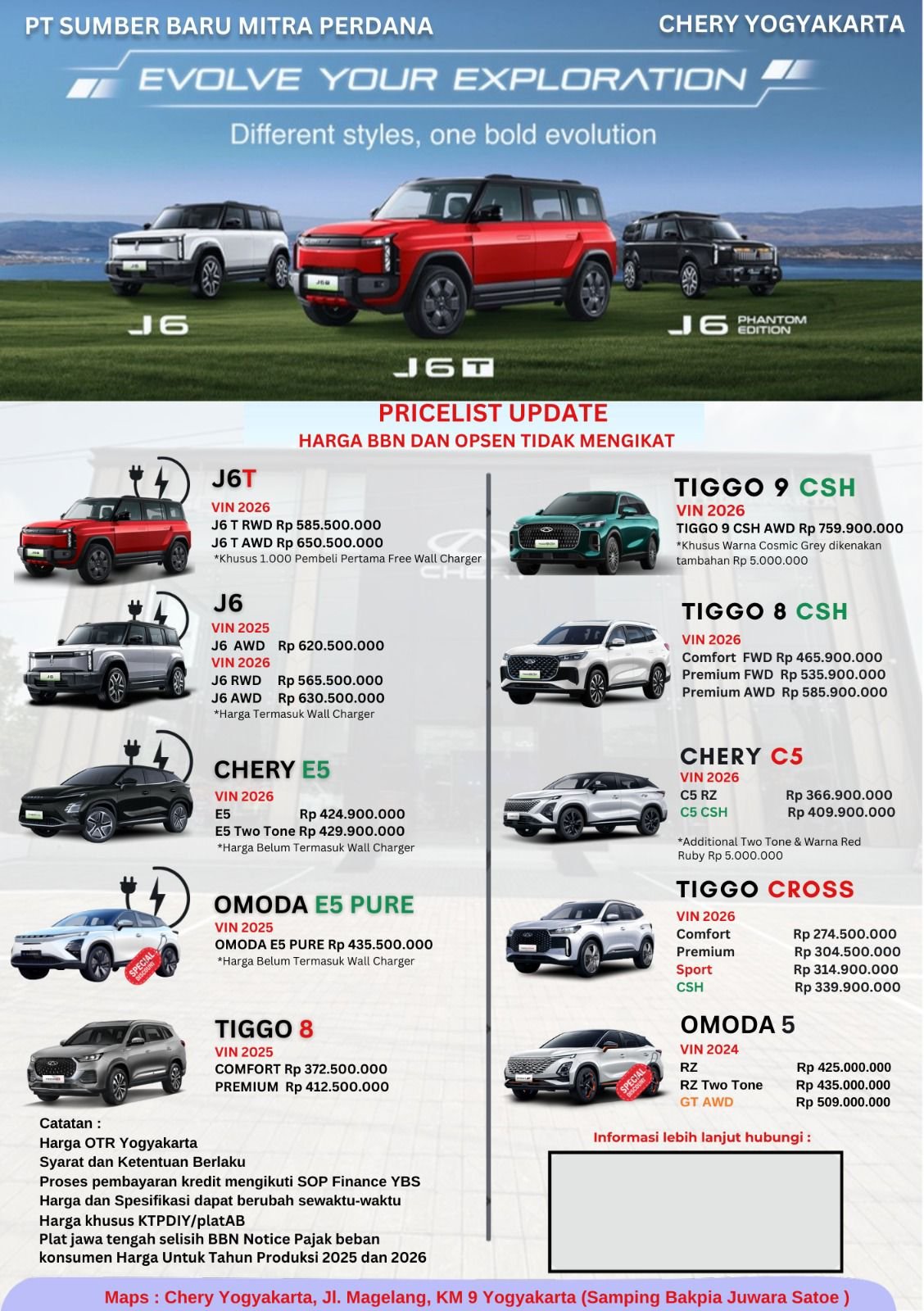 Pricelist Chery Jogja